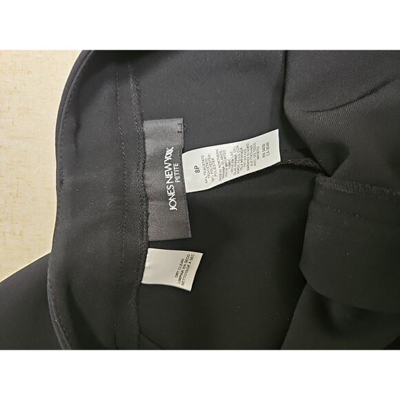 Jones New York Black Dress Pants 8 Petite Straight Leg Career Trousers - Picture 3 of 6